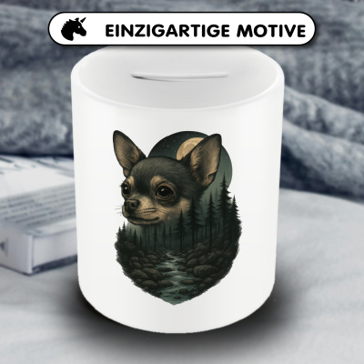 Spardose mit dem Motiv Chihuahua im Mondlicht - Ansicht 3