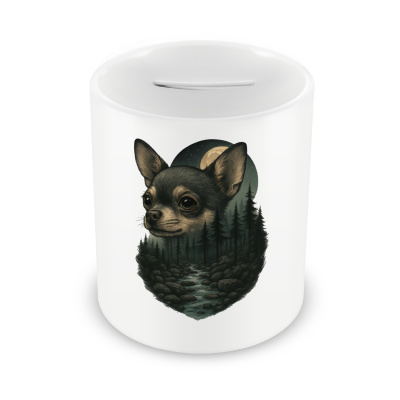 Spardose mit dem Motiv Chihuahua im Mondlicht