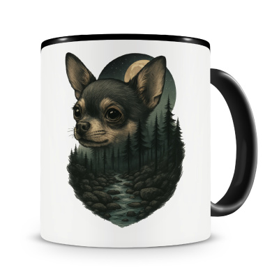 Tasse mit dem Motiv Chihuahua im Mondlicht