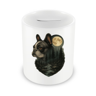 Spardose mit dem Motiv Franzsische Bulldogge im Mondlicht