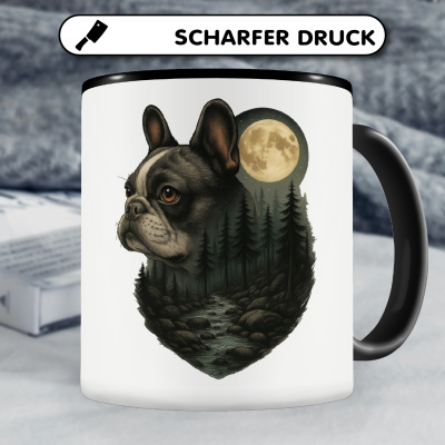 Tasse mit dem Motiv Franzsische Bulldogge im Mondlicht - Ansicht 5