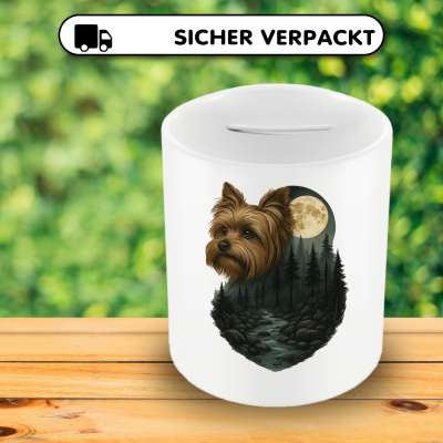 Spardose mit dem Motiv Yorkshire Terrier im Mondlicht - Ansicht 4