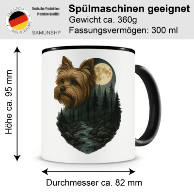 Tasse mit dem Motiv Yorkshire Terrier im Mondlicht - Ansicht 2