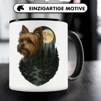 Tasse mit dem Motiv Yorkshire Terrier im Mondlicht - Ansicht 3