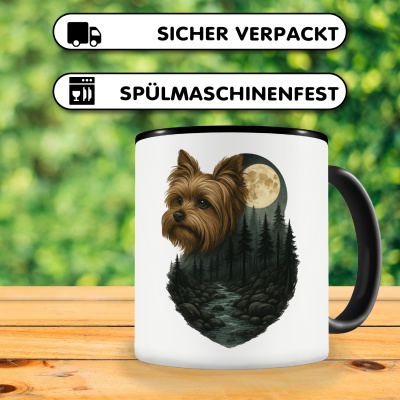 Tasse mit dem Motiv Yorkshire Terrier im Mondlicht - Ansicht 4