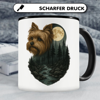 Tasse mit dem Motiv Yorkshire Terrier im Mondlicht - Ansicht 5