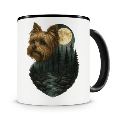 Tasse mit dem Motiv Yorkshire Terrier im Mondlicht