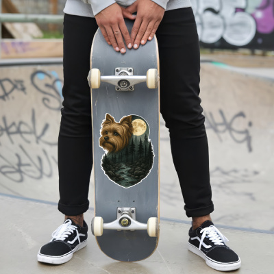 Yorkshire Terrier im Wald Aufkleber Bunt - Ansicht 6