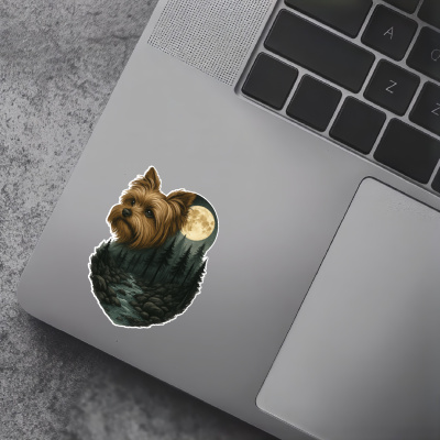 Yorkshire Terrier im Wald Aufkleber Bunt - Ansicht 7
