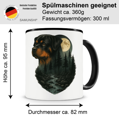 Tasse mit dem Motiv Rottweiler im Mondlicht - Ansicht 2