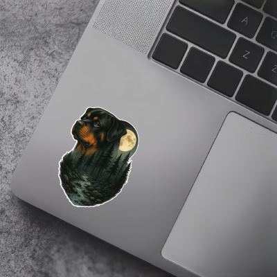 Rottweiler im Wald Aufkleber Bunt - Ansicht 7