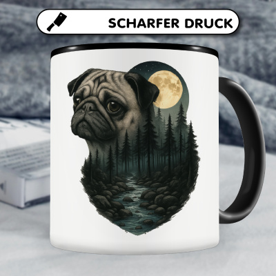 Tasse mit dem Motiv Mops im Mondlicht - Ansicht 5