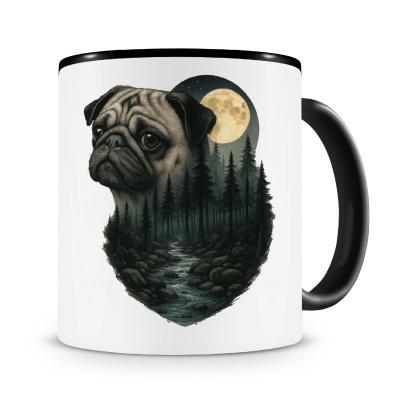 Tasse mit dem Motiv Mops im Mondlicht