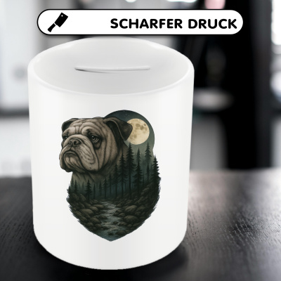 Spardose mit dem Motiv Bulldogge im Mondlicht - Ansicht 5