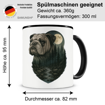 Tasse mit dem Motiv Bulldogge im Mondlicht - Ansicht 2