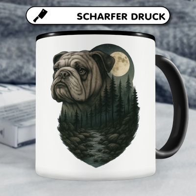 Tasse mit dem Motiv Bulldogge im Mondlicht - Ansicht 5