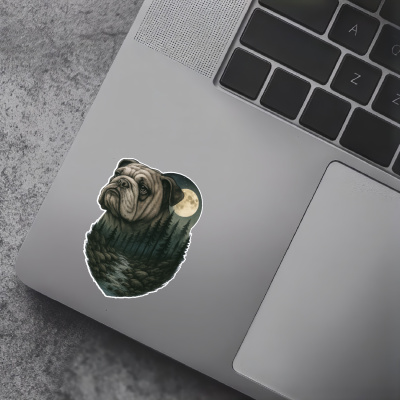 Bulldogge im Wald Aufkleber Bunt - Ansicht 7