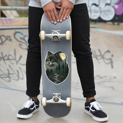 Zwergspitz im Wald Aufkleber Bunt - Ansicht 6