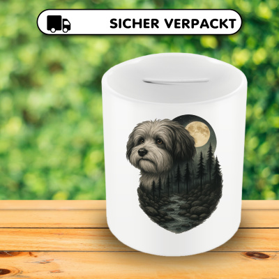 Spardose mit dem Motiv Havaneser im Mondlicht - Ansicht 4