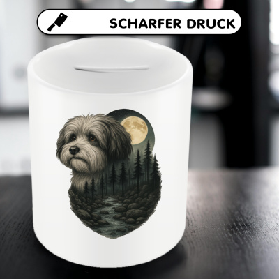 Spardose mit dem Motiv Havaneser im Mondlicht - Ansicht 5