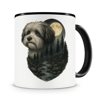 Tasse mit dem Motiv Havaneser im Mondlicht