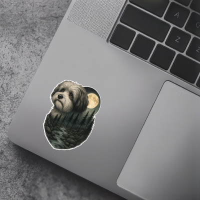 Havaneser im Wald Aufkleber Bunt - Ansicht 7