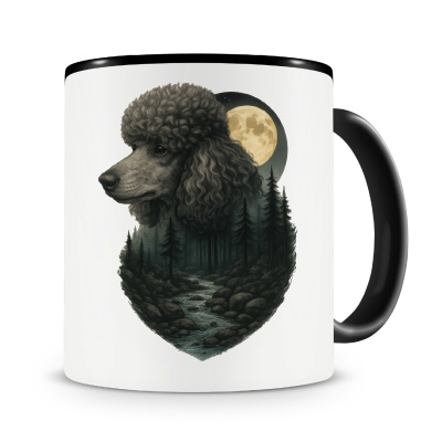 Tasse mit dem Motiv Pudel im Mondlicht