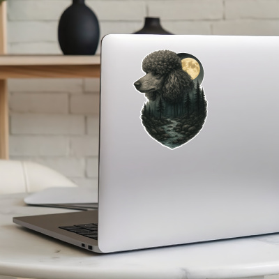 Pudel im Wald Aufkleber Bunt - Ansicht 5