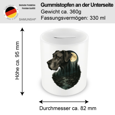 Spardose mit dem Motiv Deutsche Dogge im Mondlicht - Ansicht 2
