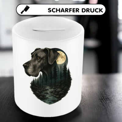 Spardose mit dem Motiv Deutsche Dogge im Mondlicht - Ansicht 5
