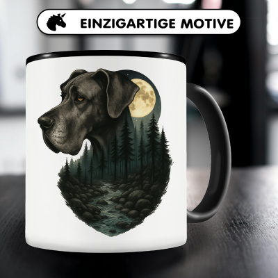 Tasse mit dem Motiv Deutsche Dogge im Mondlicht - Ansicht 3