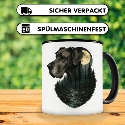 Tasse mit dem Motiv Deutsche Dogge im Mondlicht - Ansicht 4