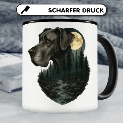 Tasse mit dem Motiv Deutsche Dogge im Mondlicht - Ansicht 5
