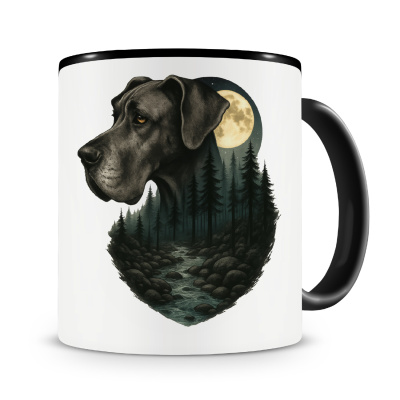 Tasse mit dem Motiv Deutsche Dogge im Mondlicht