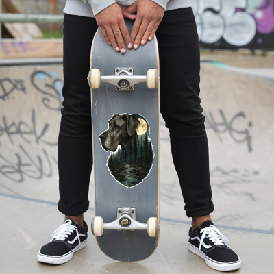 Deutsche Dogge im Wald Aufkleber Bunt - Ansicht 6