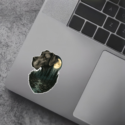 Deutsche Dogge im Wald Aufkleber Bunt - Ansicht 7