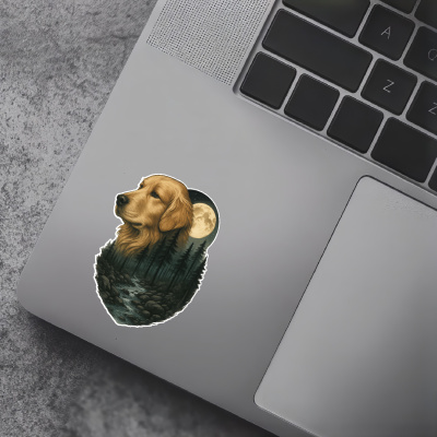 Golden Retriever im Wald Aufkleber Bunt - Ansicht 7