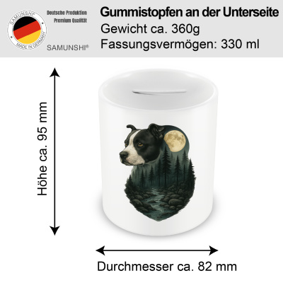 Spardose mit dem Motiv Staffordshire Terrier im Mondlicht - Ansicht 2