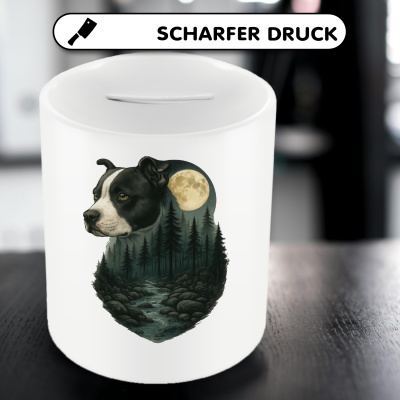 Spardose mit dem Motiv Staffordshire Terrier im Mondlicht - Ansicht 5