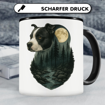 Tasse mit dem Motiv Staffordshire Terrier im Mondlicht - Ansicht 5