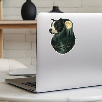 Staffordshire Terrier im Wald Aufkleber Bunt - Ansicht 5