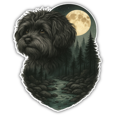 Bolonka Zwetna im Wald Aufkleber Bunt