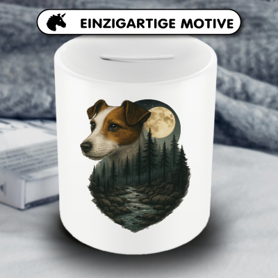 Spardose mit dem Motiv Jack Russell Terrier im Mondlicht - Ansicht 3