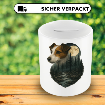 Spardose mit dem Motiv Jack Russell Terrier im Mondlicht - Ansicht 4