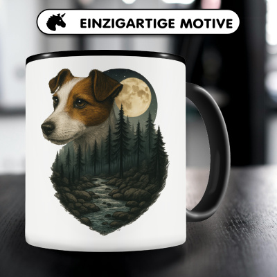 Tasse mit dem Motiv Jack Russell Terrier im Mondlicht - Ansicht 3
