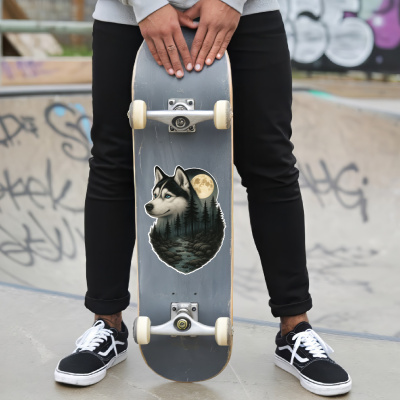 Husky im Wald Aufkleber Bunt - Ansicht 6