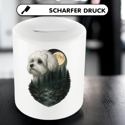 Spardose mit dem Motiv Malteser im Mondlicht - Ansicht 5