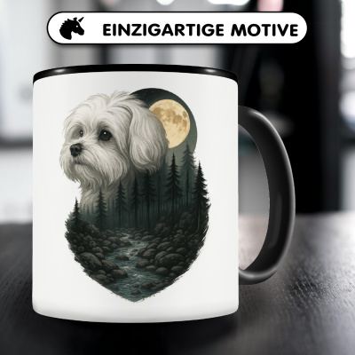 Tasse mit dem Motiv Malteser im Mondlicht - Ansicht 3