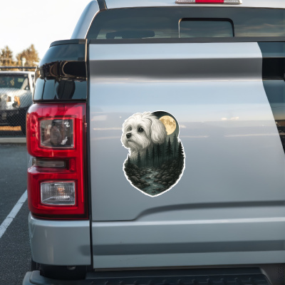 Malteser im Wald Aufkleber Bunt - Ansicht 2