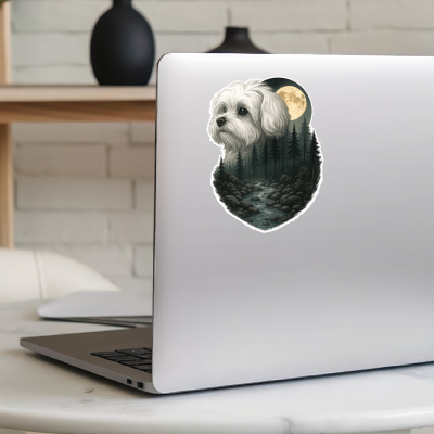 Malteser im Wald Aufkleber Bunt - Ansicht 5